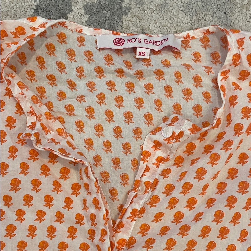 NWOT Ro’s Garden Orange Floral Midi Dress - Picture 2 of 4